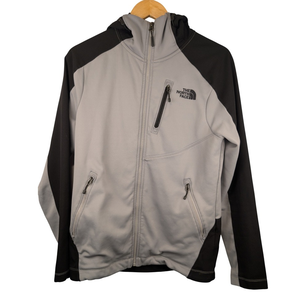 The North Face Mens Gray Black Full Zip Hooded Softshell Jacket NF00CUZ4 Size S